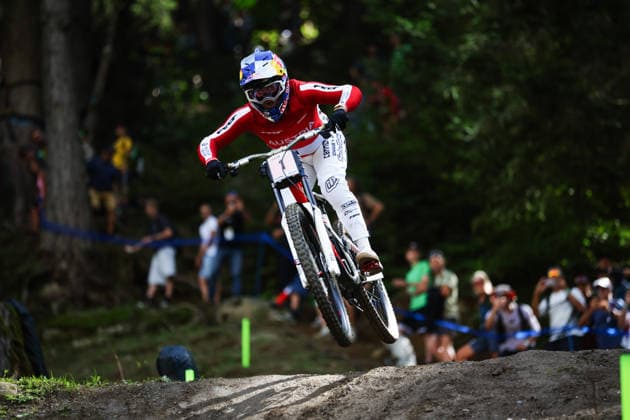 2026 UCI Mountain Bike World Championships Picture by Ed Sykes SWpix.com - 29 08 2026 - Cycling - 2026 UCI Mountain Bike World Championships - Val di Sole, Trentino, Italy - Downhill (DHI) Final - Women Elite - Valentina Höll (Austria) Copyright: x xSWpix.comx(t axPhotographyxHubxLtd)xEdxSykes SWpix.comx SWP-3030-21060