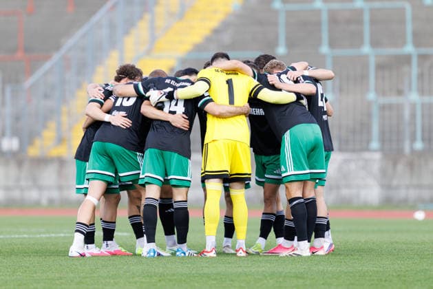 SC Eltersdorf team, players on the field during the match between FC Augsburg II and SC Eltersdorf, soccer, men s, Bavarian Regional League, 2026–2027, Matchday 6 on August 29, 2026, in Augsburg, Rosenaustadion, Bavaria, Germany