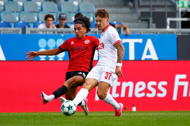 August 29, 2026, xavx, Soccer 3rd Division, SV Wehen Wiesbaden vs. Rot-Weiss Essen; Ibrahim Ati Allah (SV Wehen Wiesbaden), Jannik Hofmann (Rot-Weiss Essen), Wiesbaden