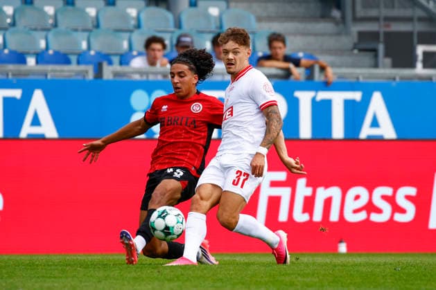 August 29, 2026, xavx, Soccer 3rd Division, SV Wehen Wiesbaden vs. Rot-Weiss Essen; Ibrahim Ati Allah (SV Wehen Wiesbaden), Jannik Hofmann (Rot-Weiss Essen), Wiesbaden