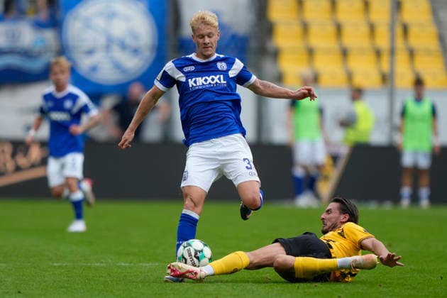 August 29, 2026, Tivoli, Aachen, GER, 3rd Division, Matchday 3: Alemannia Aachen vs. SV Meppen, Luca Prasse, SV Meppen 31. DFL regulations prohibit any use of photographs as image sequences and or quasi-video. Aachen, NRW, Tivoli