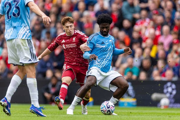 Football - FA Premier League - Liverpool FC v Nottingham Forest FC LIVERPOOL, ENGLAND - Saturday, August 29, 2026: Liverpool s Victor Munoz during the FA Premier League match between Liverpool FC and Nottingham Forest FC at Anfield. (Photo by David Rawcliffe Propaganda) LIVERPOOL Anfield MERSEYSIDE ENGLAND  Copyright: xDavidxRawcliffex P2026-08-29-Liverpool_Nottingham_Forest-114