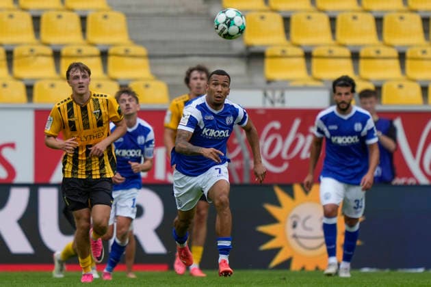 August 29, 2026, Tivoli, Aachen, GER, 3rd Division, Matchday 3: Alemannia Aachen vs. SV Meppen, Oliver Schmitt SV Meppen 7 DFL regulations prohibit any use of photographs as image sequences and or quasi-video Aachen NRW Tivoli
