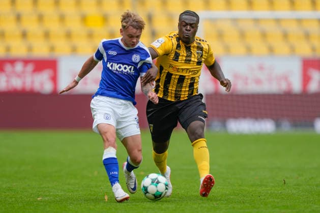 August 29, 2026, Tivoli, Aachen, GER, 3rd Division, Matchday 3: Alemannia Aachen vs. SV Meppen, Dominique Domröse, SV Meppen 2. DFL regulations prohibit any use of photographs as image sequences and or quasi-video. Aachen, NRW, Tivoli