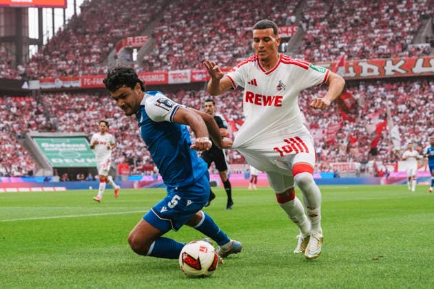 29.08.2026, xjmrgnx, Fussball 1.Bundesliga, 1.FC Koeln - TSG Hoffenheim v.l. Zweikampf zwischen Ozan Kabak (5, Hoffenheim) und SaÃ¯d El Mala (10, Koeln) (DFL DFB REGULATIONS PROHIBIT ANY USE OF PHOTOGRAPHS as IMAGE SEQUENCES and or QUASI-VIDEO) Koeln *** August 29, 2026, xjmrgnx, Soccer, Bundesliga 1, 1. FC Cologne vs. TSG Hoffenheim: A tackle between Ozan Kabak 5, Hoffenheim and Saïd El Mala 10, Cologne DFL DFB REGULATIONS PROHIBIT ANY USE OF PHOTOGRAPHS AS IMAGE SEQUENCES AND OR QUASI-VIDEO Cologne