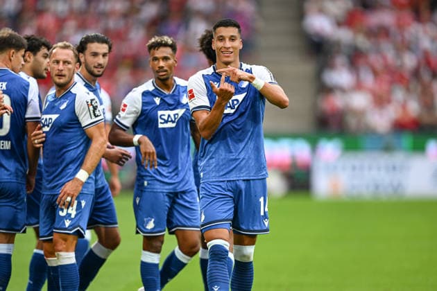 Adam Daghim (Hoffenheim 14) jubelt nach dem Tor zum 0:1 Gestik Geste gestikuliert 29.08.2026 ¢ Fussball ¢ 1. FC Koeln vs TSG Hoffenheim, Rheinenergiestadion, Koeln, DFB DFL REGULATIONS PROHIBIT ANY USE OF PHOTOGRAPHS AS IMAGE SEQUENCES AND OR QUASI-VIDEO NRW Germany *** Adam Daghim of Hoffenheim 14 celebrates after scoring the 0-1 goal; gesturing; August 29, 2026 ¢ Soccer ¢ 1. FC Köln vs. TSG Hoffenheim, Rheinenergiestadion, Cologne, DFB and DFL regulations prohibit any use of photographs as image sequences and or quasi-video. NRW, Germany Copyright: xpepphotox xHorstxMauelshagenx pep00321, pep_20260829_hm