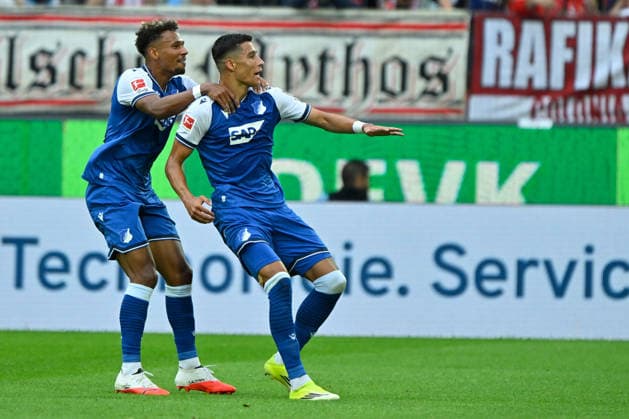 Koeln, Rheinenergiestadion, 29.08.26, GER, Herren, 1.Bundesliga, Saison 2026-2027, 1.FC Koeln - TSG 1899 Hoffenheim Bild: Adam DAGHIM (Hoffenheim) jubelt nach seinem Tor zum 0:1 DFL regulations prohibit any use of photographs as image sequences and or quasi-video. Nordrhein-Westfalen Deutschland *** Cologne, Rheinenergiestadion, August 29, 2026, GER, Men s, 1. Bundesliga, 2026–2027 season, 1. FC Cologne vs. TSG 1899 Hoffenheim. Photo by Adam DAGHIM. Hoffenheim celebrates after scoring the 0–1 goal. DFL regulations prohibit any use of photographs as image sequences and or quasi-video. North Rhine-Westphalia, Germany
