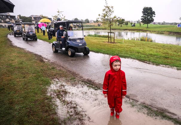 2026 KPMG Women s Irish Open, The K Club, Kildare 29 8 2026 Jarlath Carry, aged 4 from Meath, during the wet conditions Jarlath Carry, aged 4 from Meath, during the wet conditions 29 8 2026  Copyright: xx RDR_2943A