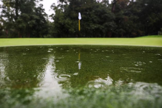 2026 KPMG Women s Irish Open, The K Club, Kildare 29 8 2026 A view of the wet conditions on the 9th green A view of the wet conditions on the 9th green 29 8 2026  Copyright: xx RDR_3194A