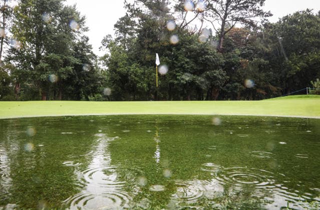 2026 KPMG Women s Irish Open, The K Club, Kildare 29 8 2026 A view of the wet conditions on the 9th green A view of the wet conditions on the 9th green 29 8 2026  Copyright: xx RDR_3203A