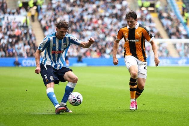 Jack Rudoni of Coventry City Coventry City v Hull City, Premier League Football, Football, Coventry Building Society Arena, Coventry, UK - 29 Aug 2026Coventry Coventry Building Society Arena United Kingdom EDITORIAL USE ONLY No use with unauthorised audio, video, data, fixture lists, club league logos or live services. Online in-match use limited to 120 images, no video emulation. No use in betting, games or single club league player publications. Copyright: xRyanxBrowne Shutterstockx 17119017dr