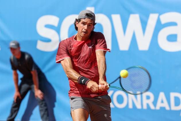 Pictured: Facundo Mena (ARG), Facundo Mena (ARG) vs. Cezar Cretu (ROU), ATP Challenger Schwaben Open, Men s, Tennis, Final, Singles, August 29, 2026, Augsburg, Bavaria, Germany Copyright: xkolbert-press ChristianxKolbertx