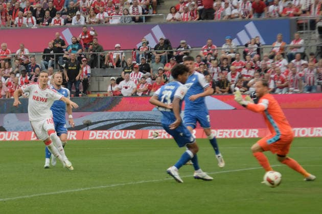 Said El Mala (Koeln 10) erzielt das Tor zum 1:1 29.08.2026 ¢ Fussball ¢ 1. FC Koeln vs TSG Hoffenheim, Rheinenergiestadion, Koeln, DFB DFL REGULATIONS PROHIBIT ANY USE OF PHOTOGRAPHS AS IMAGE SEQUENCES AND OR QUASI-VIDEO NRW Germany *** Said El Mala of Cologne scores the goal on August 29, 2026, 1:1 ¢ Soccer ¢ 1. FC Cologne vs. TSG Hoffenheim, Rheinenergiestadion, Cologne, DFB and DFL regulations prohibit any use of photographs as image sequences and or quasi-video. NRW, Germany Copyright: xpepphotox xHorstxMauelshagenx pep00321, pep_20260829_hm