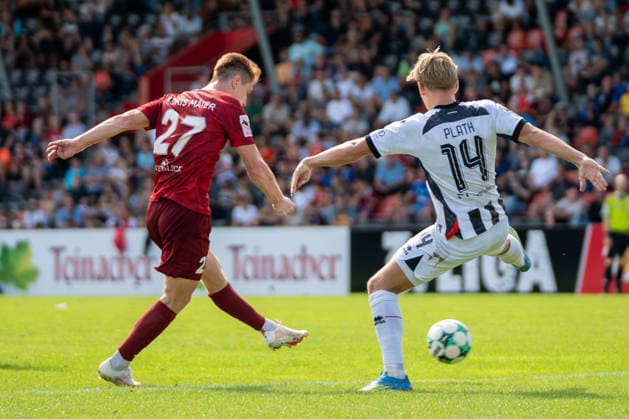 Loris Maier, SG Sonnenhof Großaspach, 27, with a goal; SG Sonnenhof Großaspach vs. FC Ingolstadt 04, soccer, 3rd League, Matchday 3, August 29, 2026, DFB regulations prohibit any use of photographs as image sequences and or quasi-video. Aspach, Baden-Württemberg, Germany Copyright: xkolbert-press PhilipxZieglerx
