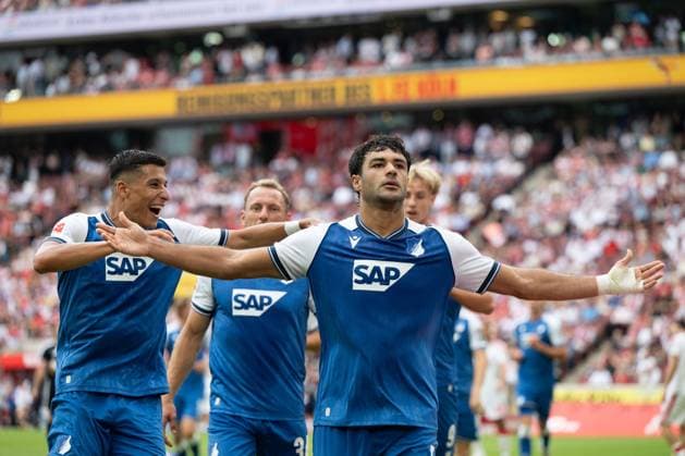 Ozan Kabak 5 (TSG Hoffenheim) jubelt über sein Tor zum 1:2,, 1. FC Koeln vs. TSG Hoffenheim, Fussball, 1. Bundesliga, 1. Spieltag, 2026 2027, 29.08.2026 DFB regulations prohibit any use of photographs as image sequences and or quasi-video Koeln Nordrhein-Westfalen Deutschland *** Ozan Kabak (5, TSG Hoffenheim) celebrates his goal to make it 1–2, 1. FC Köln vs. TSG Hoffenheim, Soccer, Bundesliga 1, Matchday 1, 2026–2027, August 29, 2026 DFB regulations prohibit any use of photographs as image sequences and or quasi-video Cologne, North Rhine-Westphalia, Germany Copyright: xkolbert-press MarkusxVerwimpx