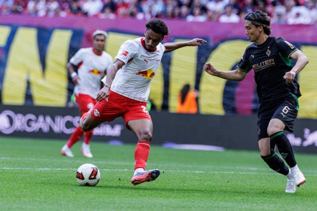 August 29, 2026, GER, Soccer, Men s, 1. Bundesliga, 2026–2027 Season, Matchday 1, RB Leipzig vs. Borussia Mönchengladbach, Tidiam Gomis, RB Leipzig, 27, individual play, DFB and DFL regulations prohibit any use of photographs as image sequences and or quasi-video, Leipzig Red Bull Arena, Saxony, Germany Copyright: xNordphoto Trienitzx