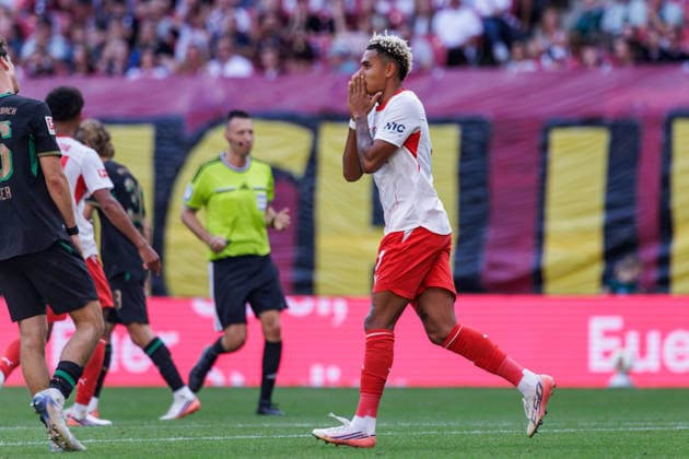 August 29, 2026, GER, Soccer, Men s, 1. Bundesliga, 2026–2027 Season, Matchday 1, RB Leipzig vs. Borussia Mönchengladbach Antonio Nusa RB Leipzig 7 desperate DFB DFL regulations prohibit any use of photographs as image sequences and or quasi-video Leipzig Red Bull Arena Saxony Germany Copyright: xNordphoto Trienitzx