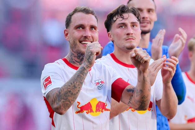 David Raum (RB Leipzig) jubelt waehrend des Spiels der 1. Bundesliga zwischen RB Leipzig und Borussia Moenchengladbach, Red Bull Arena am 29. August 2026 in Leipzig, Deutschland. (Foto von Marco Steinbrenner DeFodi Images) +++ David Raum (RB Leipzig) cheers during the Bundesliga match between RB Leipzig and Borussia Moenchengladbach at Red Bull Arena on August 29, 2026 in Leipzig, Germany. (Photo by Marco Steinbrenner DeFodi Images) DFB DFL REGULATIONS PROHIBIT ANY USE OF PHOTOGRAPHS AS IMAGE SEQUENCES AND OR QUASI-VIDEO. (Photo by Marco Steinbrenner DeFodi Images) - *** David Raum of RB Leipzig celebrates during the Bundesliga 1 match between RB Leipzig and Borussia Mönchengladbach, Red Bull Arena on August 29, 2026, in Leipzig, Germany. Photo by Marco Steinbrenner, DeFodi Images. David Raum of RB Leipzig cheers during the Bundesliga match between RB Leipzig and Borussia Mönchengladbach at Red Bull Arena on August 29, 2026 in Leipzig, Germany. Photo by Marco Steinbrenner, DeFodi Images. DFB and DFL regulations prohibit any use of photographs as image sequences and or quasi-video. Photo by Marco Steinbrenner, DeFodi Images.