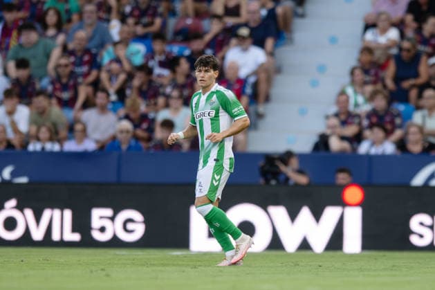 ESP LaLiga EA Sports UD Levante vs. Real Betis: Fran Garcia of Real Betis during the LaLiga EA Sports match between UD Levante and Real Betis, played at Ciudad de Valencia Stadium in Valencia on August 29, 2026, in Valencia, Spain. Soccer Copyright: xAgenciaxLOFx