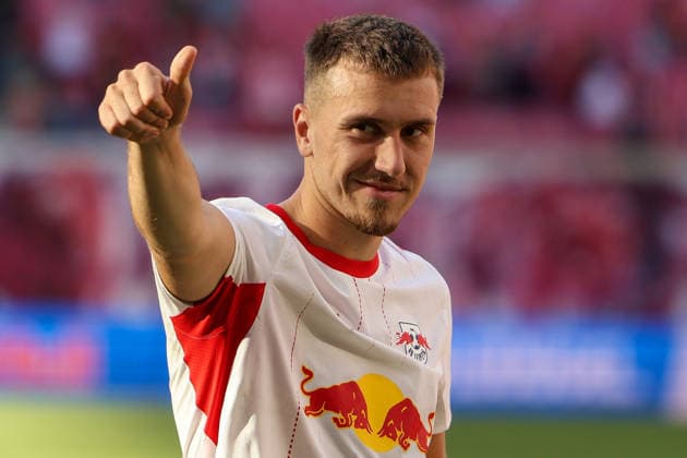 Deutschland: 1. Bundesliga 2026 2027, 1. Spieltag, RB Leipzig - Borussia Mönchengladbach, Red Bull Arena (Leipzig): Brajan Gruda (RB Leipzig, 10) Freisteller, Freude *** Germany 1 Bundesliga 2026–2027, Matchday 1, RB Leipzig vs. Borussia Mönchengladbach, Red Bull Arena Leipzig, Brajan Gruda (RB Leipzig), 10 free kicks, joy Copyright: xLucasxWalterx