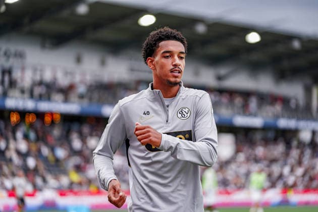 Germany Soccer Season 2026–2027, Bundesliga, Matchday 1, SV Elversberg vs. Bayer 04 Leverkusen, URSAPHARM Arena, Spiesen-Elversberg, Francis Onyeka, SV Elversberg, 40 portrait photos, portrait, individual shot, facial expressions, Spiesen-Elversberg, URSAPHARM Arena, Germany Copyright: xBennetxLongx