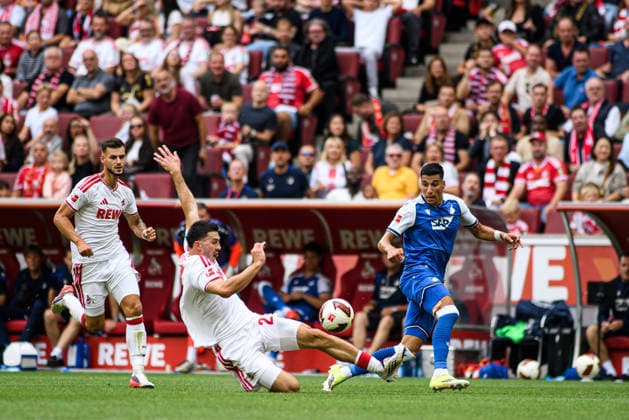 COLOGNE, GERMANY - 29 AUGUST, 2026: Luka Lochoshvili, Adam Daghim - 1. FC Koeln v TSG 1899 Hoffenheim - Bundesliga at RheinEnergieStadion.  Copyright: xVitaliixKliuievx