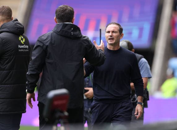Frank Lampard (Coventry City manager) shakes hands with Sergej Jakirovic (Hull City head coach) after the Coventry City v Hull City, EPL match, at The Coventry Building Society Arena, on 29th August, 2026.  .