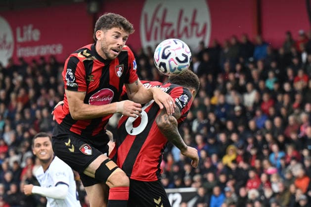 Bournemouth v Everton Premier League Ryan Christie of Bournemouth wins a header during the Premier League match at the Vitality Stadium, Bournemouth 29 08 2026 UK Newspapers OUT Copyright: xJeremyxLandeyx FIL-23853-0074