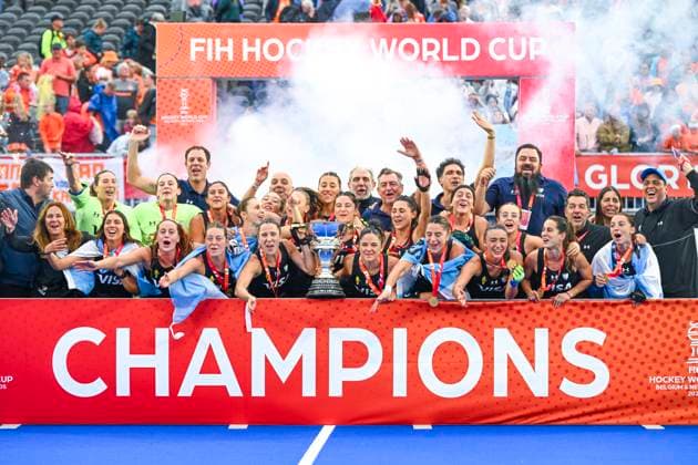 Belgium v Australia - Women 3rd Place Bronze FIH Hockey World Cup 2026 AMSTELVEEN, NETHERLANDS - AUGUST 29 : Team Argentina celebrating gold medal during the FIH Hockey World Cup 2026 M49 women 3rd place bronze medal match between Belgium and Australia on August 29, 2026 in Amstelveen, Netherlands, 29 08 2026 Amstelveen Netherlands  Copyright: xVincentxKalutx