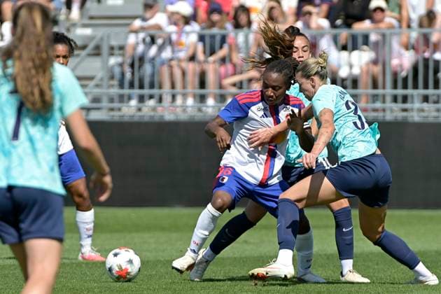 Foot - OL Lyonnes VS London City Lionesses à Décines Le 29 aout 2026 PHOTOPQR LE PROGRES Maxime JEGAT - Décines-Charpieu 29 08 2026 - Foot - OL Lyonnes VS London City Lionesses à Décines Le 29 aout 2026 -Melchie Dumornay (OL Lyonnes) au cours du match de préparation opposant OL (en blanc) à London City Lionesses au Satde Gerard Houillier à Décines et comptant Décines-Charpieu Rhône Rhône-Alpes France  Copyright: xPHOTOPQR LExPROGRES MAXPPPxMaximexJEGATx 20260829LPL0205 20260829LPL0205