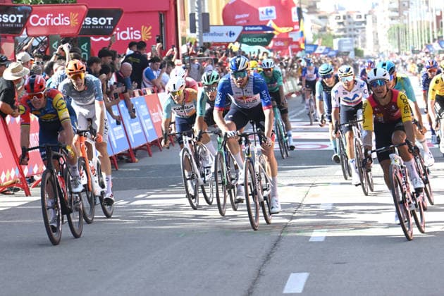 29-08-2026 Vuelta A Espana; Tappa 08 Pucol - Xeraco; 2026, Cofidis; 2026, Lidl - Trek; 2026, Red Bull - Bora Hansgrohe; Coquard, Bryan; Pedersen, Mads; Meeus, Jordi; Xeraco; 