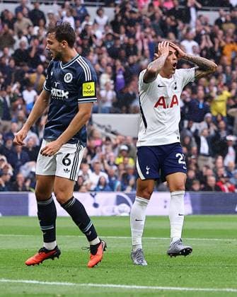 Pedro Porro of Tottenham Hotspur reacts Tottenham Hotspur v Newcastle United, Premier League Football, Football, Tottenham Hotspur Stadium, London, UK - 29 Aug 2026London Tottenham Hotspur Stadium United Kingdom EDITORIAL USE ONLY No use with unauthorised audio, video, data, fixture lists, club league logos or live services. Online in-match use limited to 120 images, no video emulation. No use in betting, games or single club league player publications. Copyright: xMichaelxZemanek Shutterstockx 17119028u