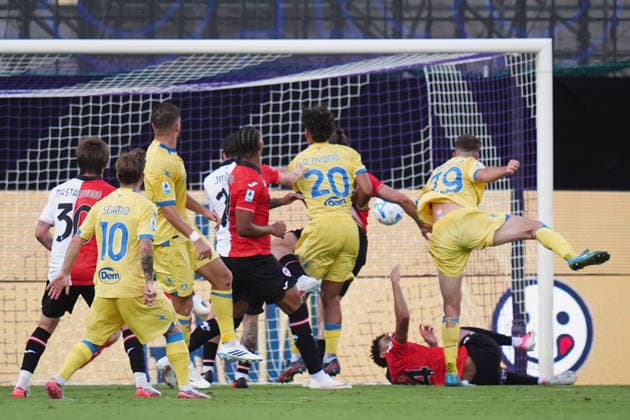 Frosinone™s Anthony Bracaglia goal 0-2 during the Serie A soccer match between Fiorentina and Frosinone at the Artemio Franchi Stadium in Florence, north Italy - Saturday, August 29, 2026 -  Copyright: xMassimoxPaolone LaPressex