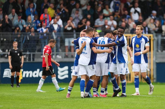August 29, 2026, Soccer, Men s, Regionalliga Nord, Matchday 6, BSV Kickers Emden vs. Hannover 96 II: Celebration of the 1-0 goal by Toshiaki Miyamoto (No. 3, BSV Kickers Emden)