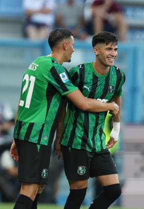 Sassuolo™s Cristian Volpato exultation after goal 1-0 during the Serie A soccer match between Sassuolo and Torino at the Mapei Stadium in Reggio Emilia, north east Italy - August1 29, 2026. - Soccer  Copyright: xGiannixSantandrea LaPressex