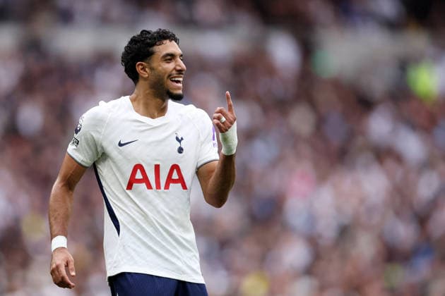 London, England, 29th August 2026. Omar Marmoush of Tottenham Hotspur during the Tottenham Hotspur vs Newcastle United Premier League match at the Tottenham Hotspur Stadium, London. Picture credit should read: David Klein Sportimage EDITORIAL USE ONLY. No use with unauthorised audio, video, data, fixture lists, club league logos or live services. Online in-match use limited to 120 images, no video emulation. No use in betting, games or single club league player publications. SPI_011_DK_Spurs_Newcastle SPI-4941-0011