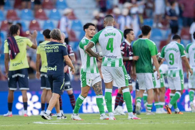 ESP LaLiga EA Sports UD Levante vs. Real Betis Antony Matheus Dos Santos of Real Betis and Natan Bernardo De Souza of Real Betis during the LaLiga EA Sports match between UD Levante and Real Betis, played at the Ciudad de Valencia Stadium in Valencia on August 29, 2026, in Valencia, Spain. Soccer Copyright: xAgenciaxLOFx