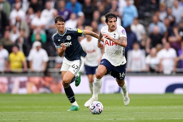 London, England, 29th August 2026. Sandro Tonali of Tottenham Hotspur during the Tottenham Hotspur vs Newcastle United Premier League match at the Tottenham Hotspur Stadium, London. Picture credit should read: David Klein Sportimage EDITORIAL USE ONLY. No use with unauthorised audio, video, data, fixture lists, club league logos or live services. Online in-match use limited to 120 images, no video emulation. No use in betting, games or single club league player publications. SPI_020_DK_Spurs_Newcastle SPI-4941-0020