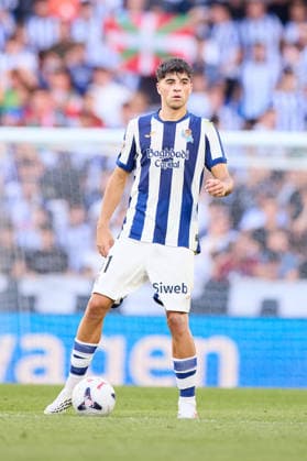 August 29, 2026, San Sebastian, Guipuzcoa, Spain: Jon Martin Vicente of Real Sociedad in action during the LaLiga EA Sports match between Real Sociedad and RCD Espanyol at Anoeta on August 29, 2026, in San Sebastian, Spain. Real Sociedad V RCD Espanyol De Barcelona - La Liga EA Sports  - ZUMAa181 20260829_zaa_a181_110 Copyright: xRicardoxLarreinax