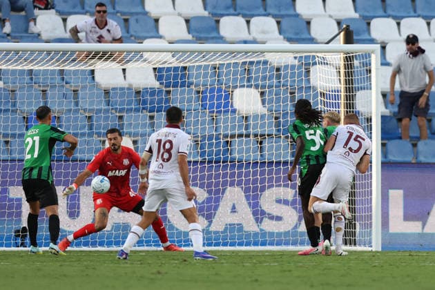 Torino™s Pietro Comuzzo goal 1-1 during the Serie A soccer match between Sassuolo and Torino at the Mapei Stadium in Reggio Emilia, north east Italy - August1 29, 2026. - Soccer  Copyright: xGiannixSantandrea LaPressex