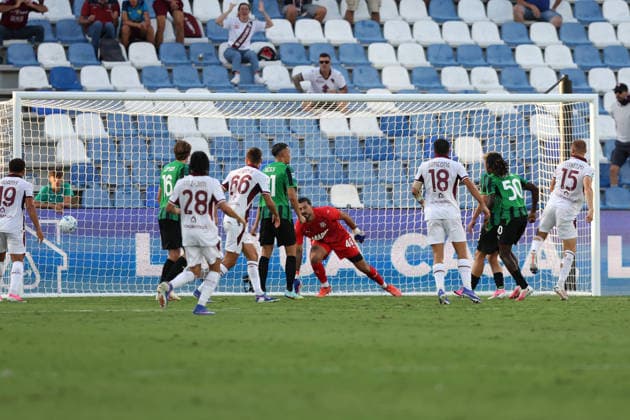 Torino™s Pietro Comuzzo goal 1-1 during the Serie A soccer match between Sassuolo and Torino at the Mapei Stadium in Reggio Emilia, north east Italy - August1 29, 2026. - Soccer  Copyright: xGiannixSantandrea LaPressex