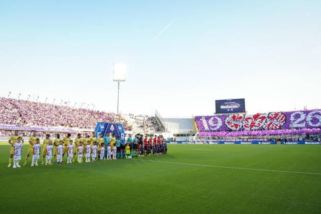 Line up during the Serie A soccer match between Fiorentina and Frosinone at the Artemio Franchi Stadium in Florence, north Italy - Saturday, August 29, 2026 -  Copyright: xMassimoxPaolone LaPressex