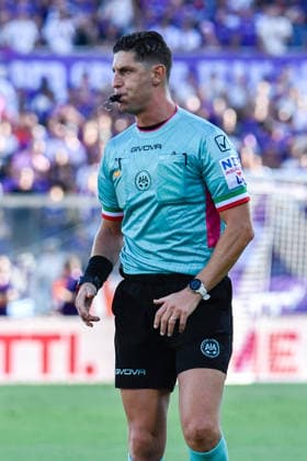 IPA87905582 - Referee Giuseppe Collu during the ACF Fiorentina vs. Frosinone Calcio Italian Serie A soccer match in Florence, Italy, on August 29, 2026  Copyright: xFabioxFagiolini IPAxSportx xx 87905582