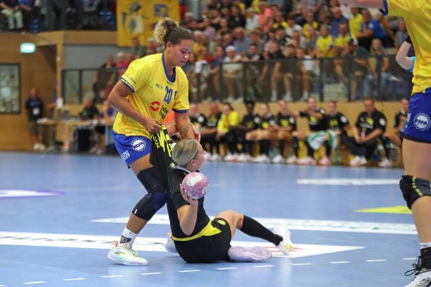 Handball, Alsco HBF1: HC Leipzig vs. Borussia Dortmund, August 29, 2026, Sharleen Greschner 20, HC Leipzig takes on Borussia Dortmund, led by Dana Bleckmann 66, in the Alsco Women’s Handball Bundesliga (HBF1), 2026–2027 season, Matchday 1: HC Leipzig vs. Borussia Dortmund on August 29, 2026, at the Markranstädt Sports Center Copyright: xBEAUTIFULxSPORTS JanxKaeferx