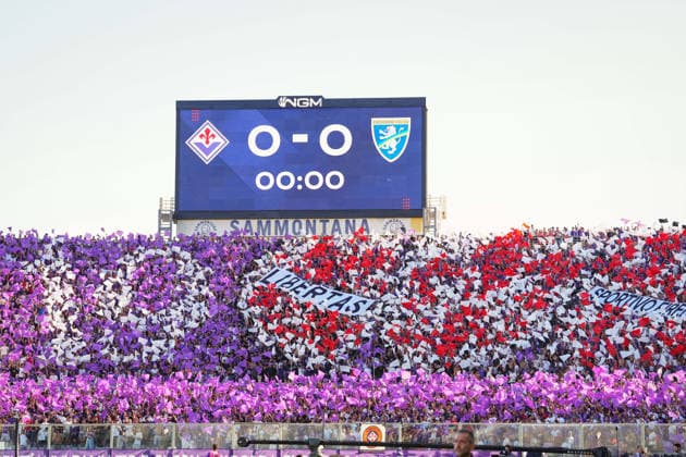 Fiorentina fans™ choreography during the Serie A soccer match between Fiorentina and Frosinone at the Artemio Franchi Stadium in Florence, north Italy - Saturday, August 29, 2026 -  Copyright: xMassimoxPaolone LaPressex