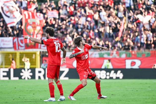Monza s Andrea Colpani celebrating after a goal during the Serie A soccer match between AC Monza and Udinese Calcio the Brianteo Stadium in Monza, north Italy - August 29, 2026. - Soccer.  Copyright: xTizianoxBellabio LaPressex