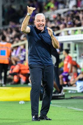 IPA87905663 - Head Coach Massimiliano Alvini (Frosinone) during the ACF Fiorentina vs. Frosinone Calcio Italian Serie A soccer match in Florence, Italy, on August 29, 2026  Copyright: xFabioxFagiolini IPAxSportx xx 87905663