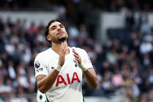London, England, 29th August 2026. Omar Marmoush of Tottenham Hotspur looks on dejected during the Tottenham Hotspur vs Newcastle United Premier League match at the Tottenham Hotspur Stadium, London. Picture credit should read: David Klein Sportimage EDITORIAL USE ONLY. No use with unauthorised audio, video, data, fixture lists, club league logos or live services. Online in-match use limited to 120 images, no video emulation. No use in betting, games or single club league player publications. SPI_023_DK_Spurs_Newcastle SPI-4941-0023