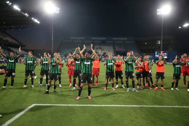 Sassuolo™s final exultation during the Serie A soccer match between Sassuolo and Torino at the Mapei Stadium in Reggio Emilia, north east Italy - August1 29, 2026. - Soccer  Copyright: xGiannixSantandreaLaPressex
