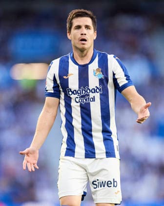 August 29, 2026, San Sebastian, Guipuzcoa, Spain: Igor Zubeldia of Real Sociedad reacts during the LaLiga EA Sports match between Real Sociedad and RCD Espanyol at Anoeta on August 29, 2026, in San Sebastian, Spain. San Sebastian Spain - ZUMAa181 20260829_zaa_a181_129 Copyright: xRicardoxLarreinax